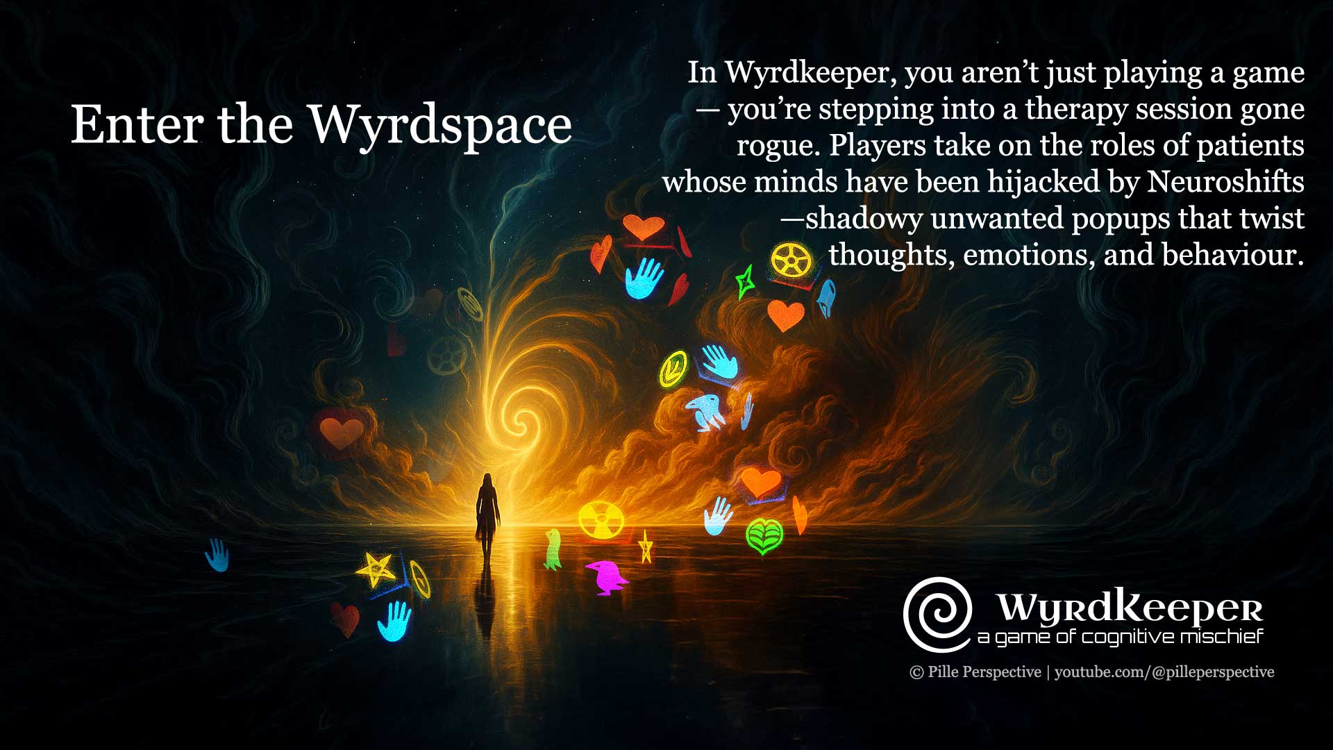 Wyrdkeeper board game – card and dice adventure of archetypes, shadows, and cognitive mischief.